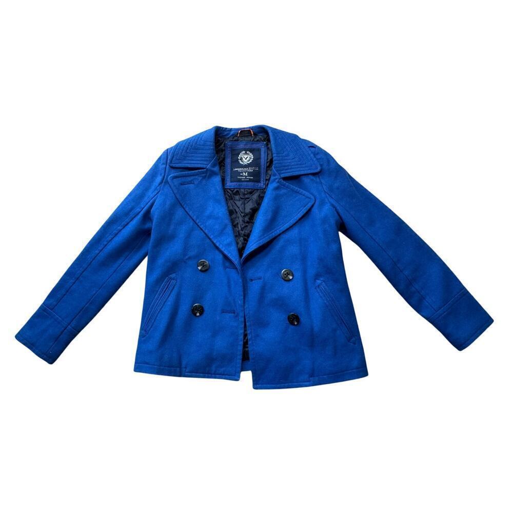 American Eagle Outfitters Wool Blend Women's winter Pea coat; Royal Blue, medium